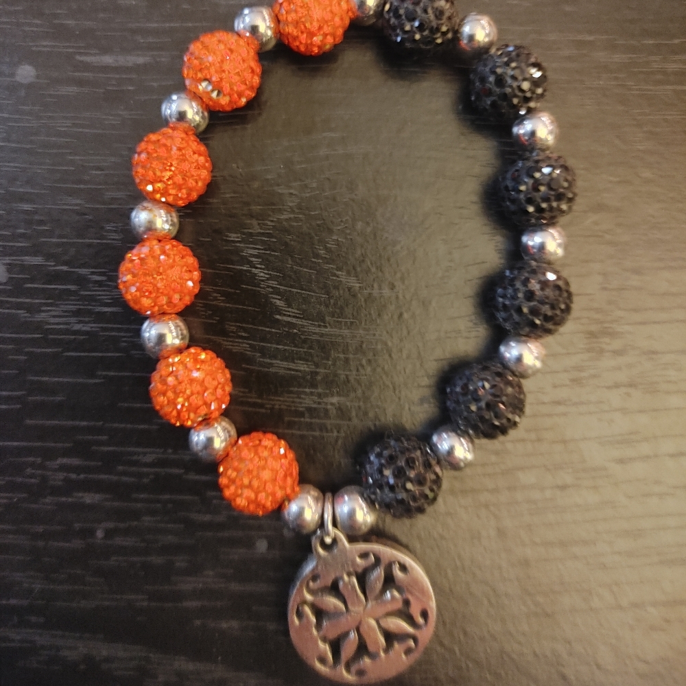 Rustic cuff bling bracelet